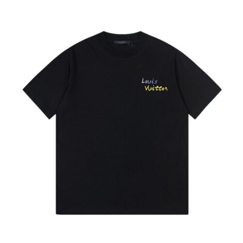 LV T-shirt Black Yellow Monogram