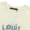 LV White T-shirt Blue Floral Logo