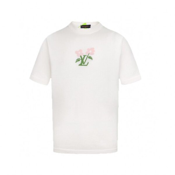 LV T-shirt White Floral Logo