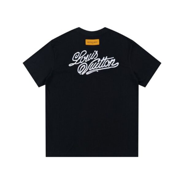 LV T-shirt Black White Logo