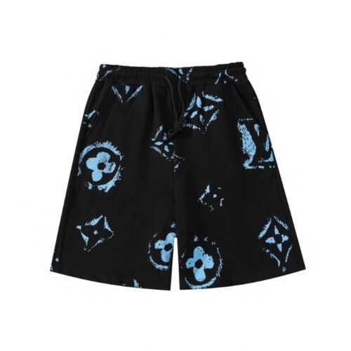 LV Shorts Black Splatter Monogram