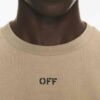OFF-WHT T-shirt Embroidered Logo Print Brown