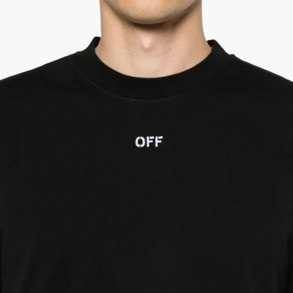 OFF-WHT T-shirt Embroidered Logo Print Black