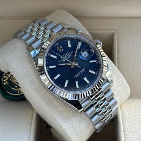RLX Date Just Blue Stick Dial