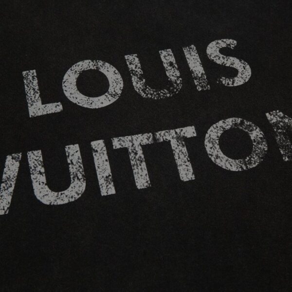 LV T-shirt Black Distressed Logo