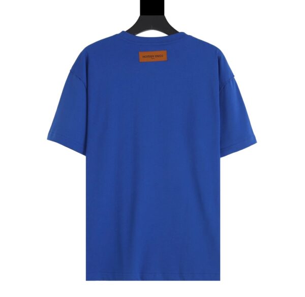LV T-shirt Blue Embroidered Logo