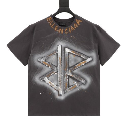 BLNCG T-shirt BB Logo Spray Paint Black