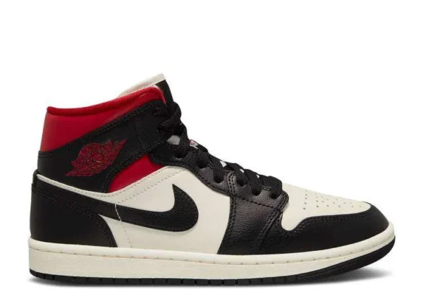 AIR JORDAN 1 MID ‘BLACK SAIL GYM RED’