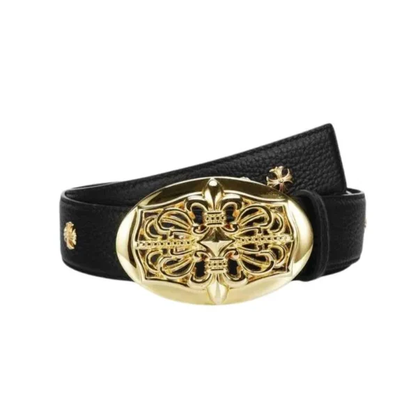 belt-chrome-hearts-black-leather-gold-buckle-ch067.webp Belt Chrome Hearts Black Leather Gold Buckle CH067