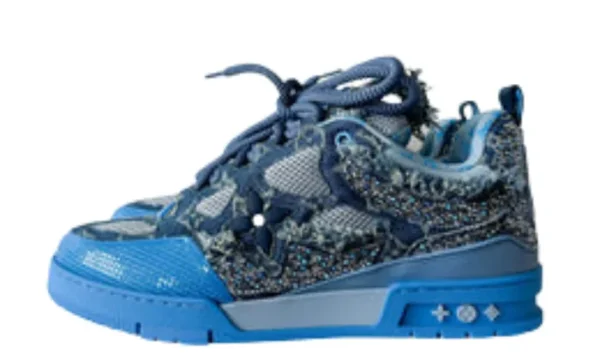 Blue Denim Monogram Crystal