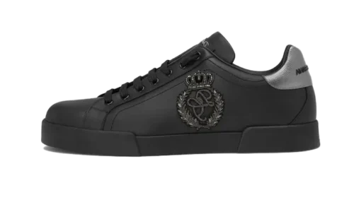 calfskin-nappa-portofino-sneakers-with-crown-patch-black.webp Calfskin nappa Portofino sneakers with crown patch Black