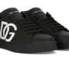 Calfskin Portofino sneakers with DG logo Black