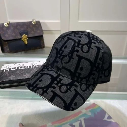 Cap Dior Black Monogram Adjustable DO058