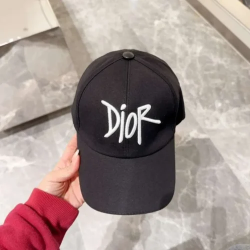 Cap Dior Black Script Logo Adjustable DO059