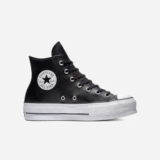 Converse All Star- Platform Leather Negras