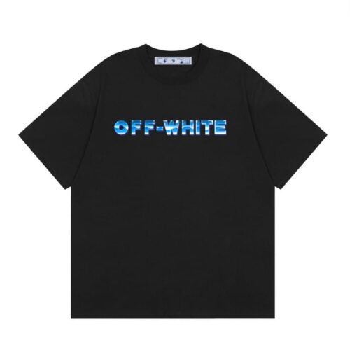 OFF-WHT T-shirt Blue Arrows Logo