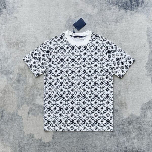 LV T-shirt Monogram White Deep Black