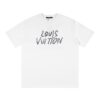 LV T-shirt White Sketch Logo