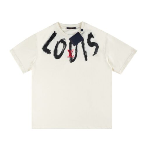LV T-shirt Brushstroke Logo White