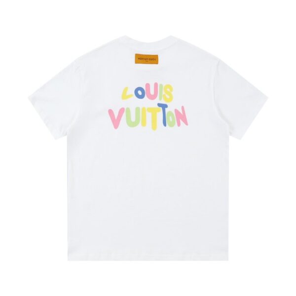 LV T-Shirt Multicolor Logo White