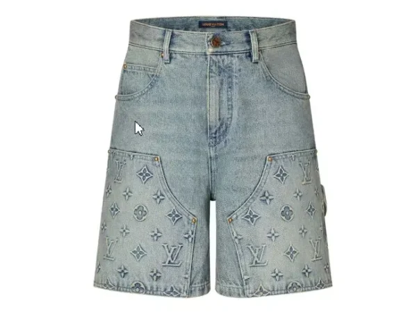 lvd.webp Louis Vuitton Denim Carpenter Shorts Blue
