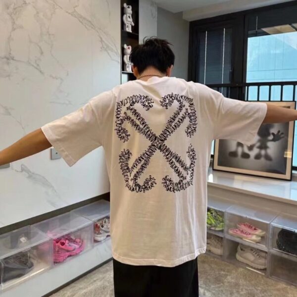 OFF-WHT T-shirt Arrows Logo Black White