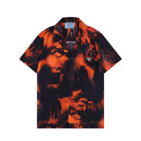 PRD Shirt Orange Black Graphic Print