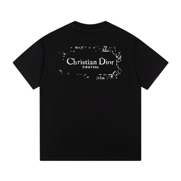 CD T-shirt Black Distressed Logo Couture