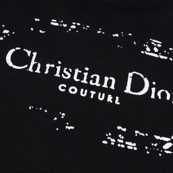 CD T-shirt Black Distressed Logo Couture